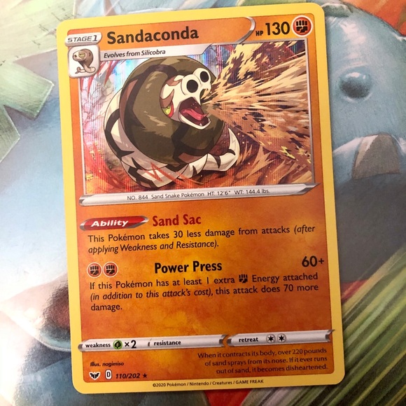 Pokemon | Other | Pokmon Sandaconda Holo Card Sword Shield | Poshmark